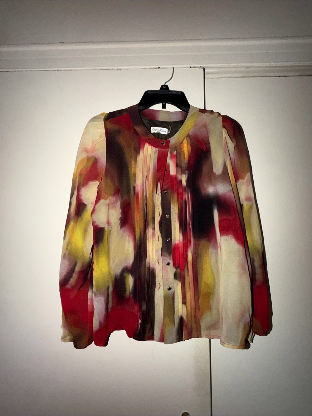 Calvin Klein Multicolor Abstract Watercolor Button-Down Shirt